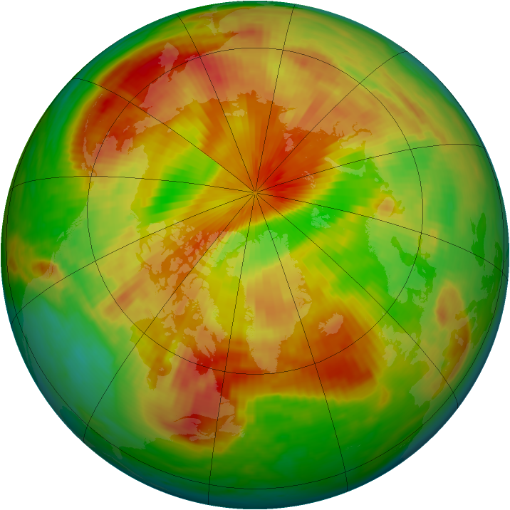 Arctic ozone map for 08 May 1985